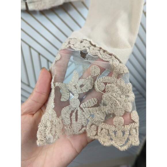 URBAN OUTFITTERS Women's Long Sleeve Corset Hook Closure Embroidery Size S READ - Picture 8 of 12